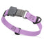 Dogline Pebble Emboss Biothane Dog Collar with Herm Sprenger Stainless Steel ClicLock Buckle 3 4"W by 12-19"L Amethyst Purple Black Buckle Dog Collars Dogline