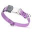 Dogline Pebble Emboss Biothane Dog Collar with Herm Sprenger Stainless Steel ClicLock Buckle 3 4"W by 12-19"L Amethyst Purple Silver Buckle Dog Collars Dogline