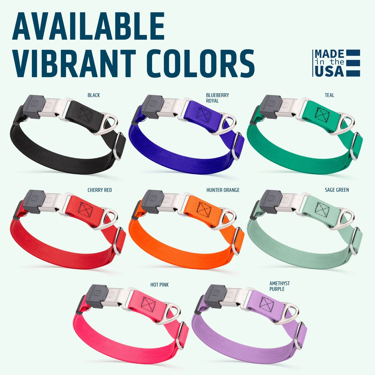 Dogline Pebble Emboss Biothane Dog Collar with Herm Sprenger Stainless Steel ClicLock Buckle Dog Collars Dogline