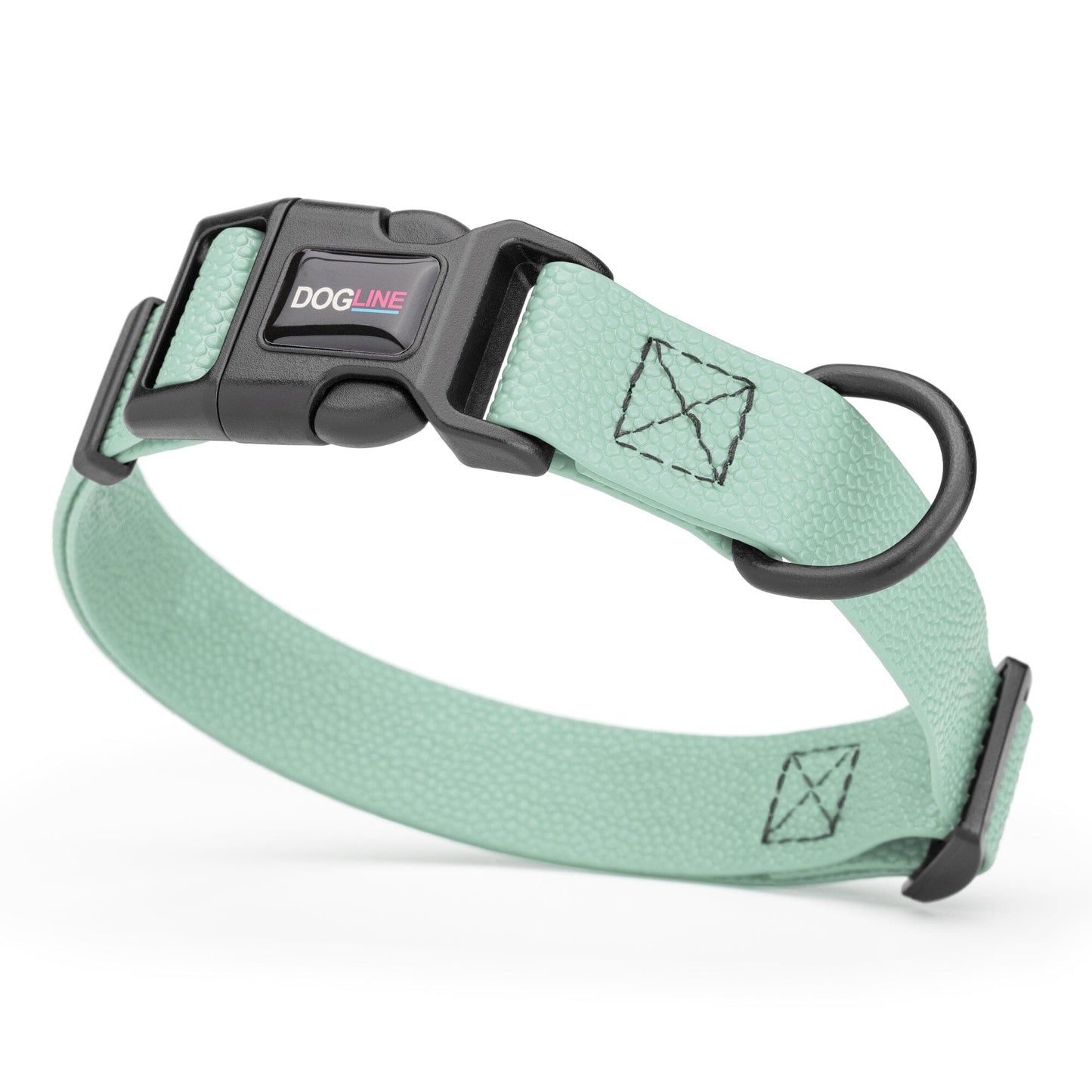 Pebble Emboss Biothane Dog Collar with Quick Release Buckle 1"W by 15-25"L Sage Green Dog Collars Dogline