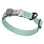 Dogline Pebble Emboss Biothane Dog Collar with Herm Sprenger Stainless Steel ClicLock Buckle 1"W by 15-25"L Sage Green Black Buckle Dog Collars Dogline