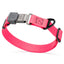 Dogline Pebble Emboss Biothane Dog Collar with Herm Sprenger Stainless Steel ClicLock Buckle 1"W by 15-25"L Hot Pink Black Buckle Dog Collars Dogline