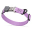 Dogline Pebble Emboss Biothane Dog Collar with Herm Sprenger Stainless Steel ClicLock Buckle 1"W by 15-25"L Amethyst Purple Black Buckle Dog Collars Dogline
