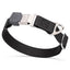 Dogline Pebble Emboss Biothane Dog Collar with Herm Sprenger Stainless Steel ClicLock Buckle 1"W by 15-25"L Black Silver Buckle Dog Collars Dogline
