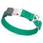 Dogline Pebble Emboss Biothane Dog Collar with Herm Sprenger Stainless Steel ClicLock Buckle 1"W by 15-25"L Teal Silver Buckle Dog Collars Dogline