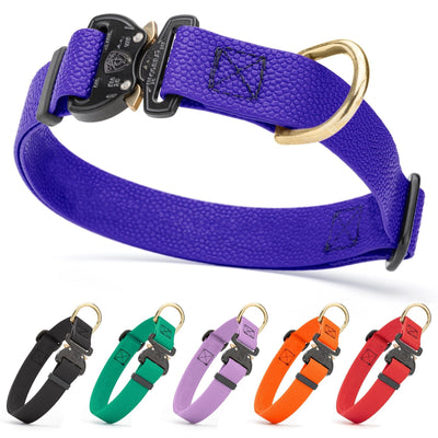 Dogline Pebble Emboss BioThane Dog Collar with Heavy Duty Cobra Buckle Dog Collars Dogline