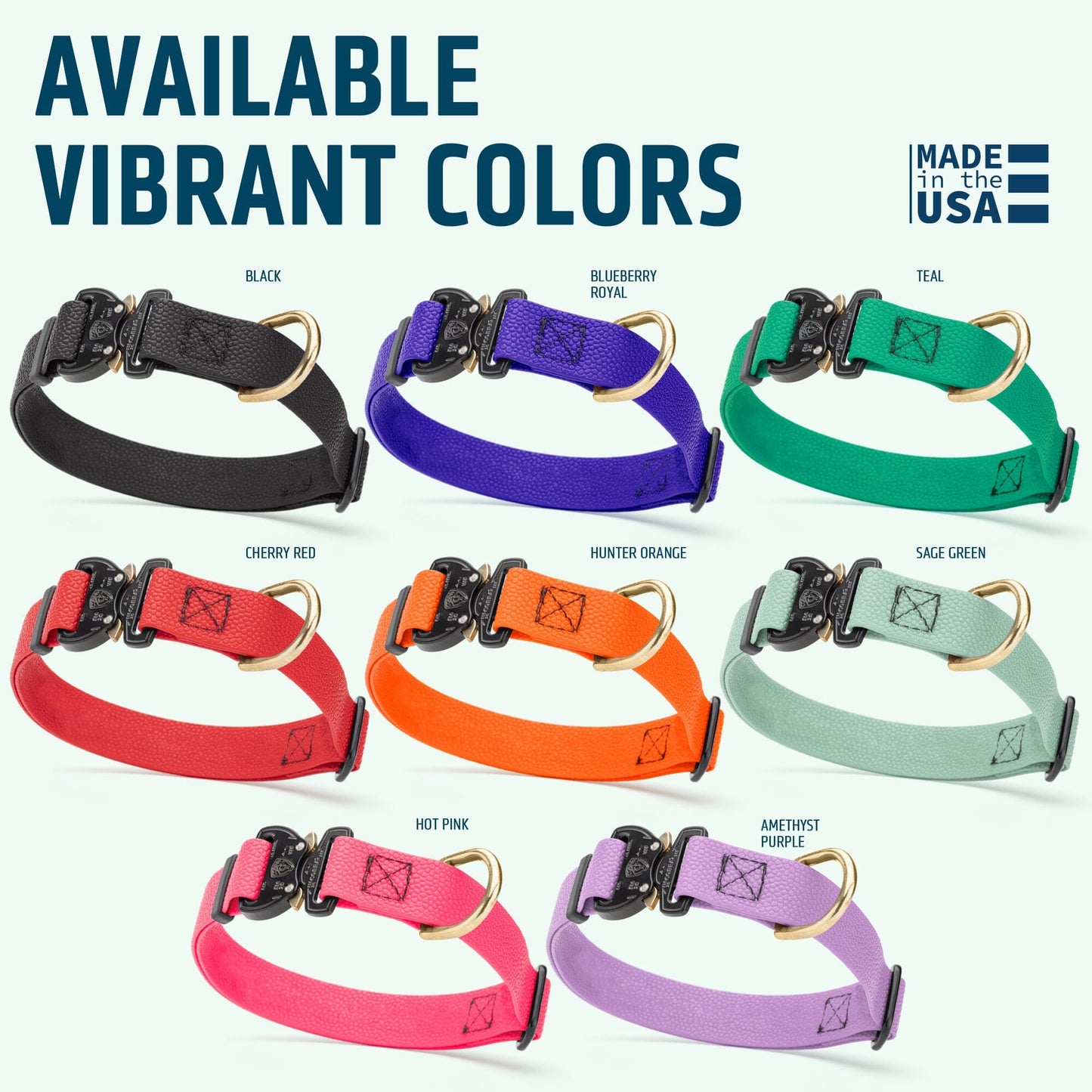 Dogline Pebble Emboss BioThane Dog Collar with Heavy Duty Cobra Buckle Dog Collars Dogline