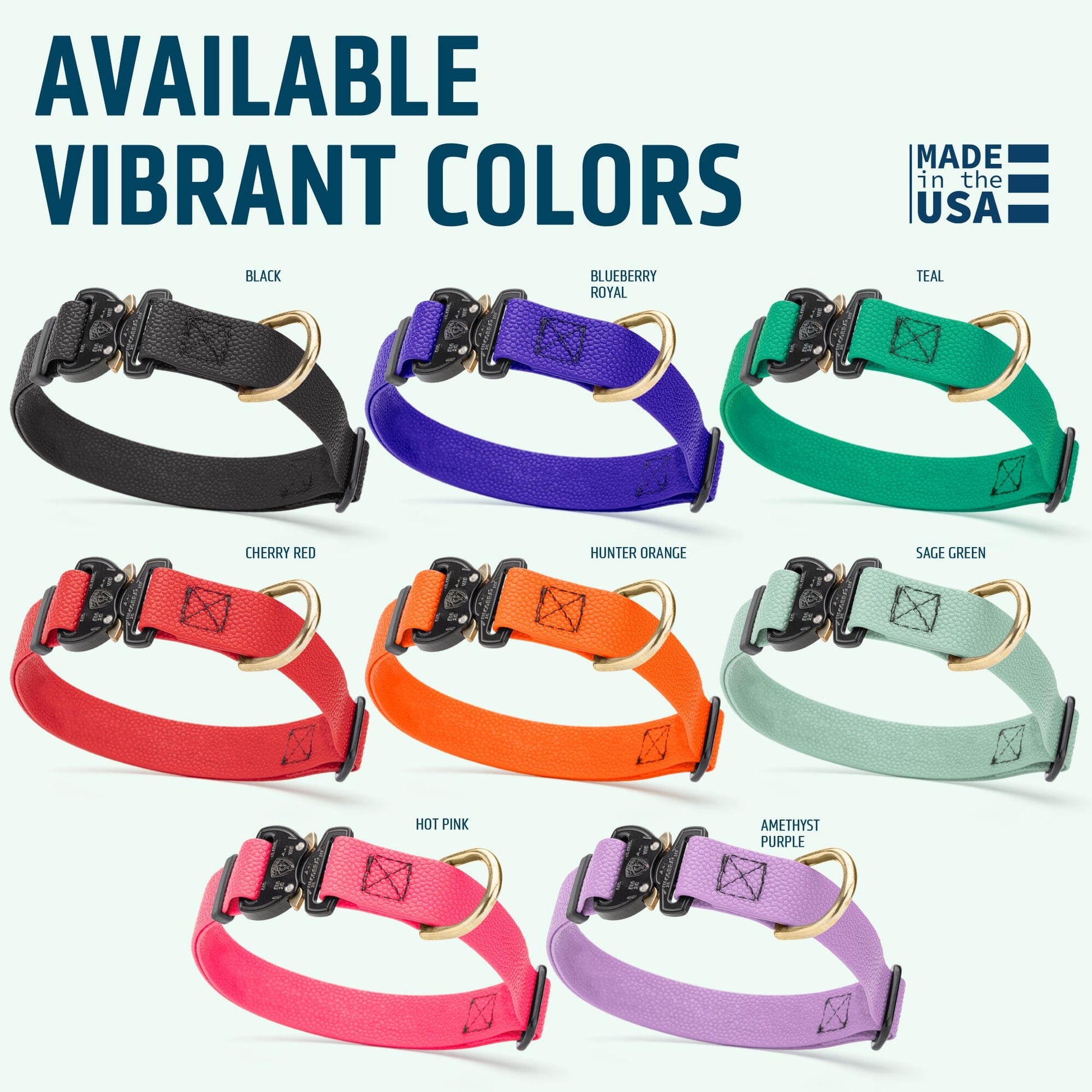 Dogline Pebble Emboss BioThane Dog Collar with Heavy Duty Cobra Buckle Dog Collars Dogline