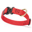 Dogline Pebble Emboss BioThane Dog Collar with Heavy Duty Cobra Buckle W 1" x L 15-25" Cherry Red Dog Collars Dogline