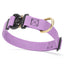Dogline Pebble Emboss BioThane Dog Collar with Heavy Duty Cobra Buckle W 1" x L 15-25" Amethyst Purple Dog Collars Dogline