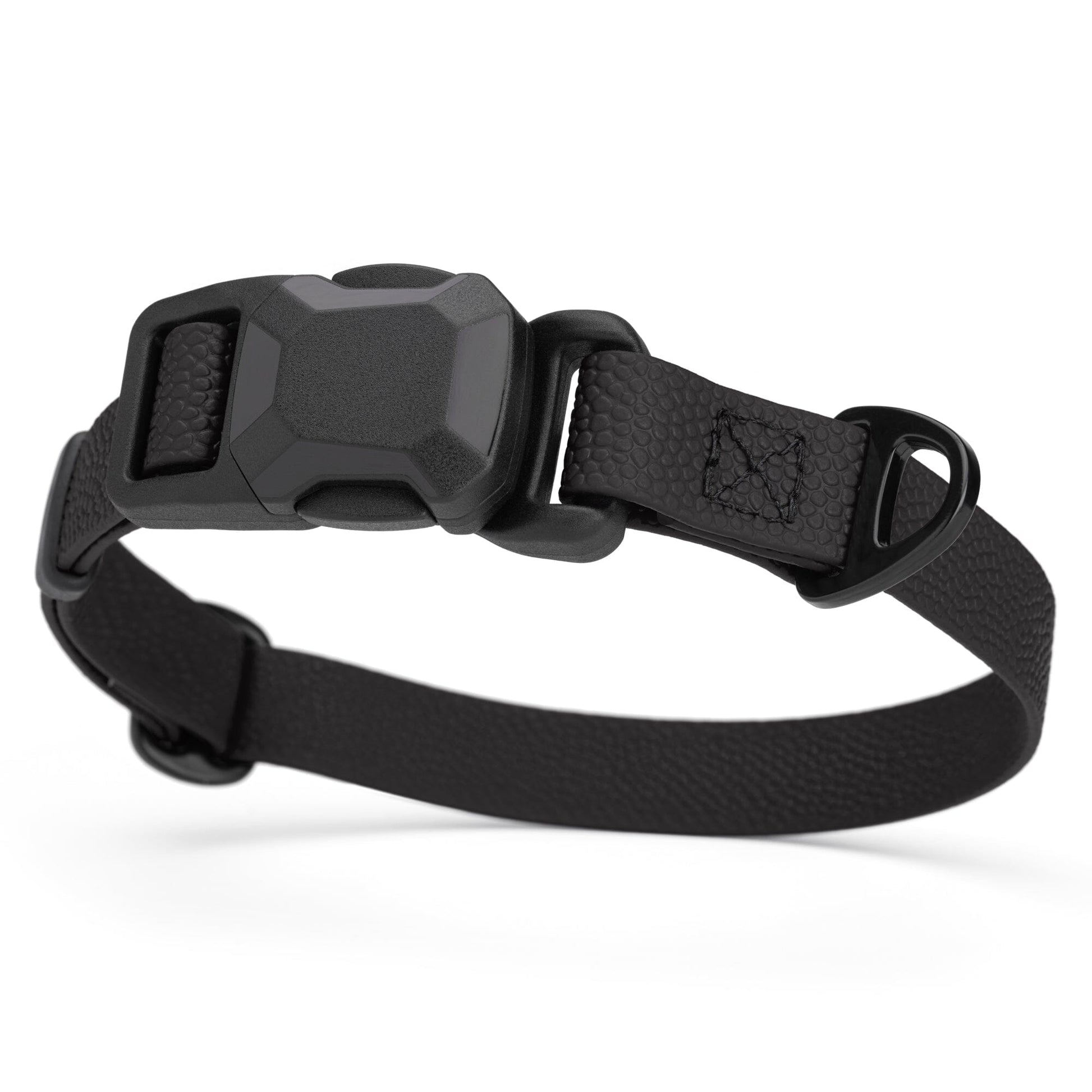 Dogline Pebble Emboss Biothane Dog Collar with Magnetic Buckle W 3 4" x L 12-19" Black Dog Collars Dogline