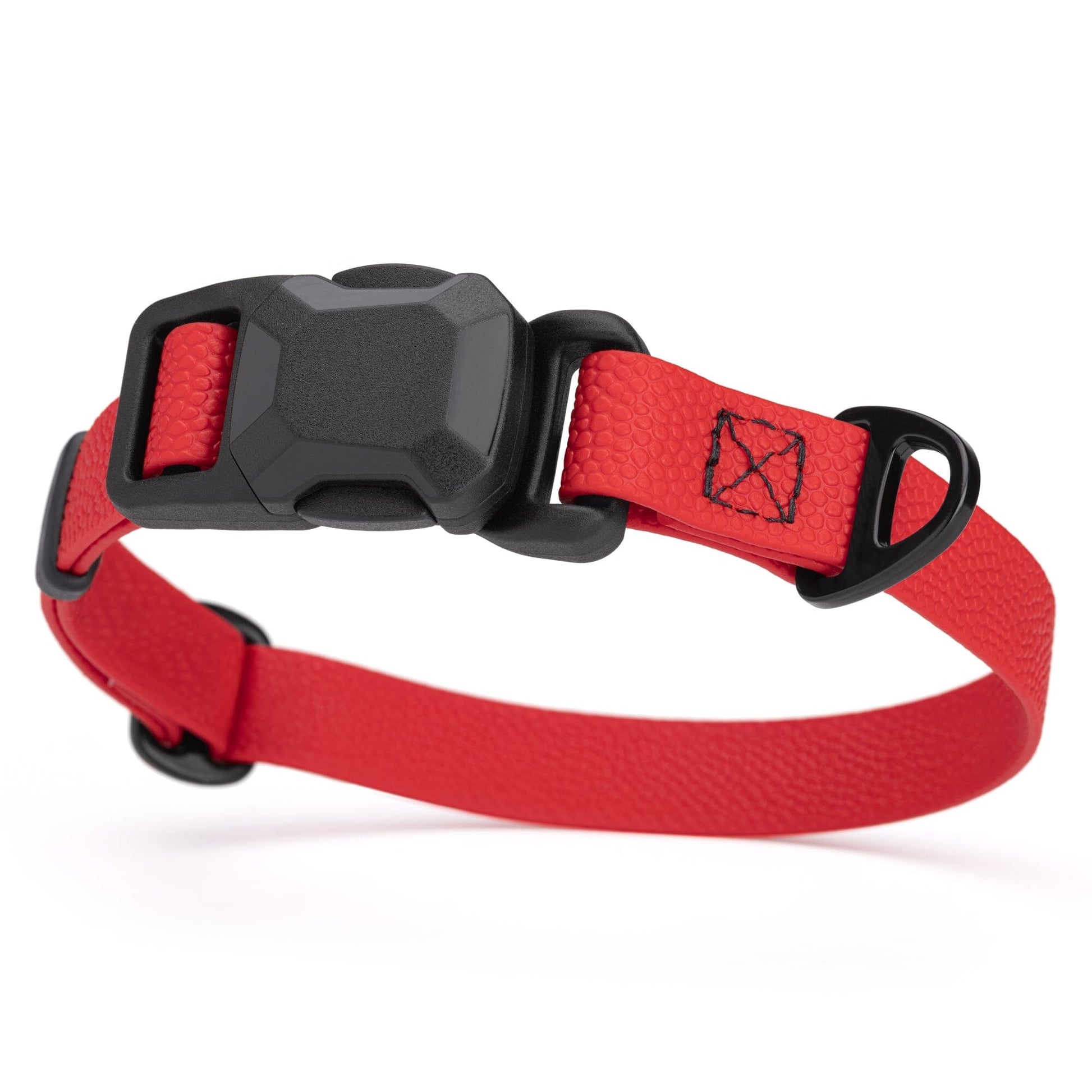 Dogline Pebble Emboss Biothane Dog Collar with Magnetic Buckle W 3 4" x L 12-19" Cherry Red Dog Collars Dogline