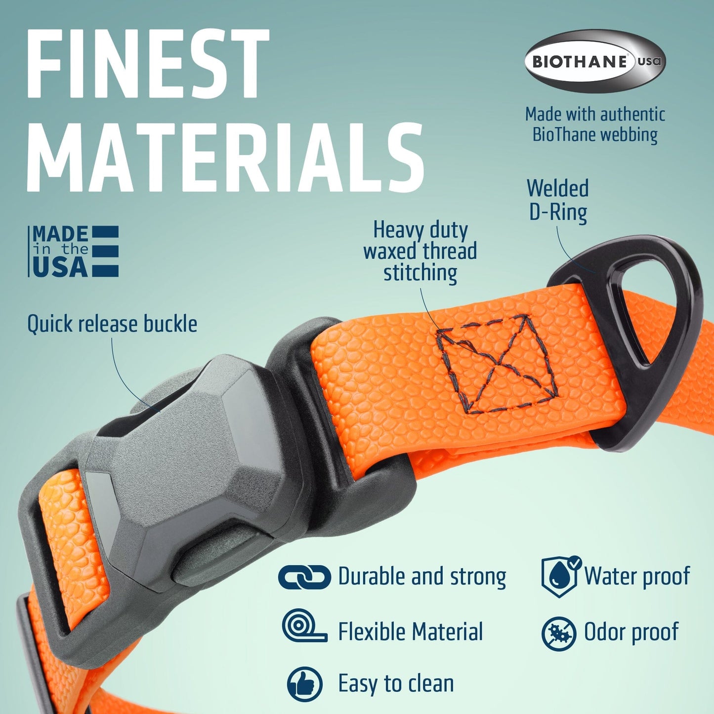 Dogline Pebble Emboss Biothane Dog Collar with Magnetic Buckle Dog Collars Dogline