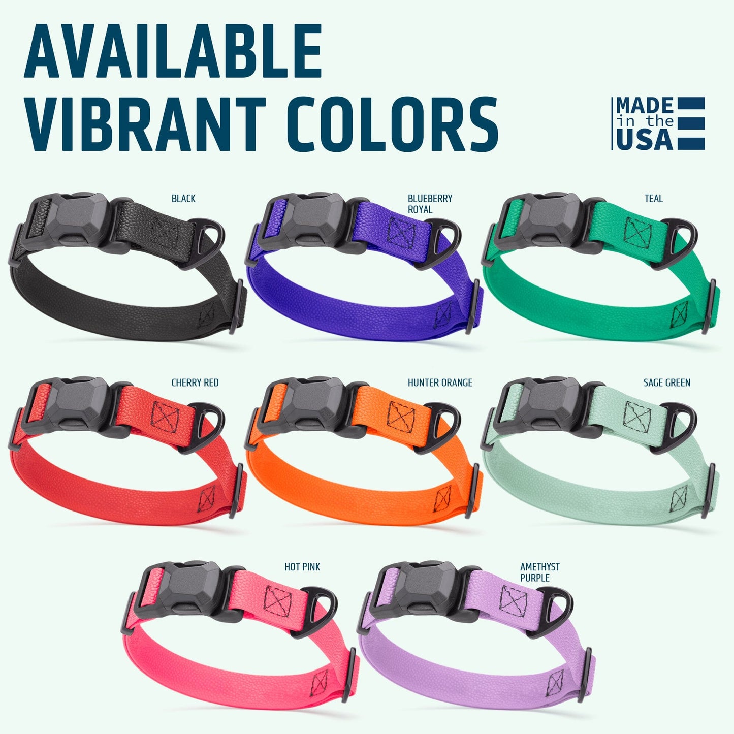 Dogline Pebble Emboss Biothane Dog Collar with Magnetic Buckle Dog Collars Dogline