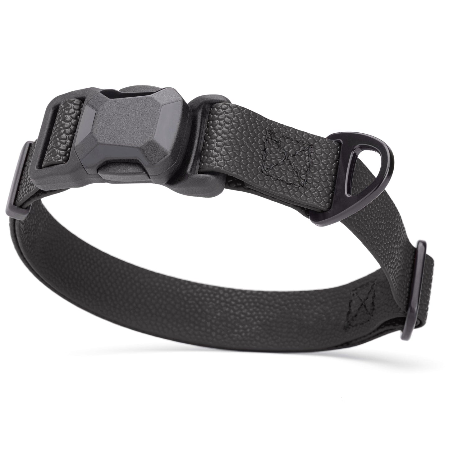 Dogline Pebble Emboss Biothane Dog Collar with Magnetic Buckle W 1" x L 15-25" Black Dog Collars Dogline