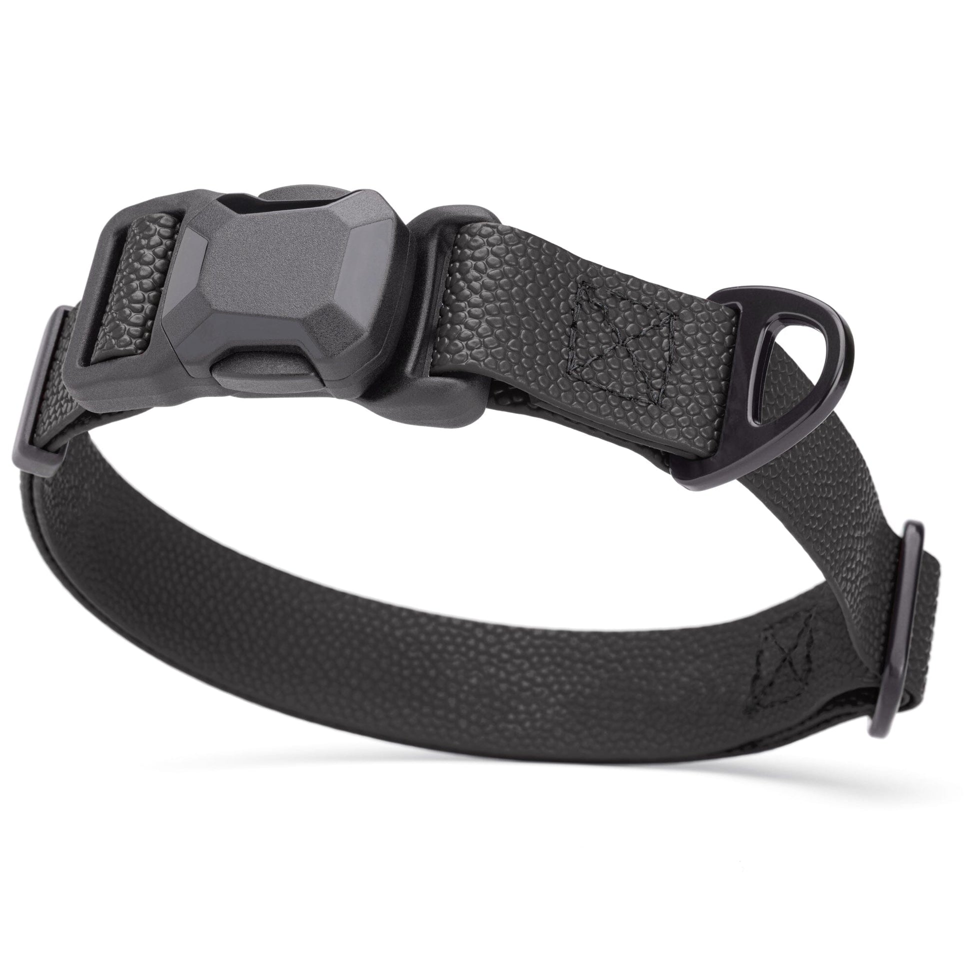 Dogline Pebble Emboss Biothane Dog Collar with Magnetic Buckle W 1" x L 15-25" Black Dog Collars Dogline