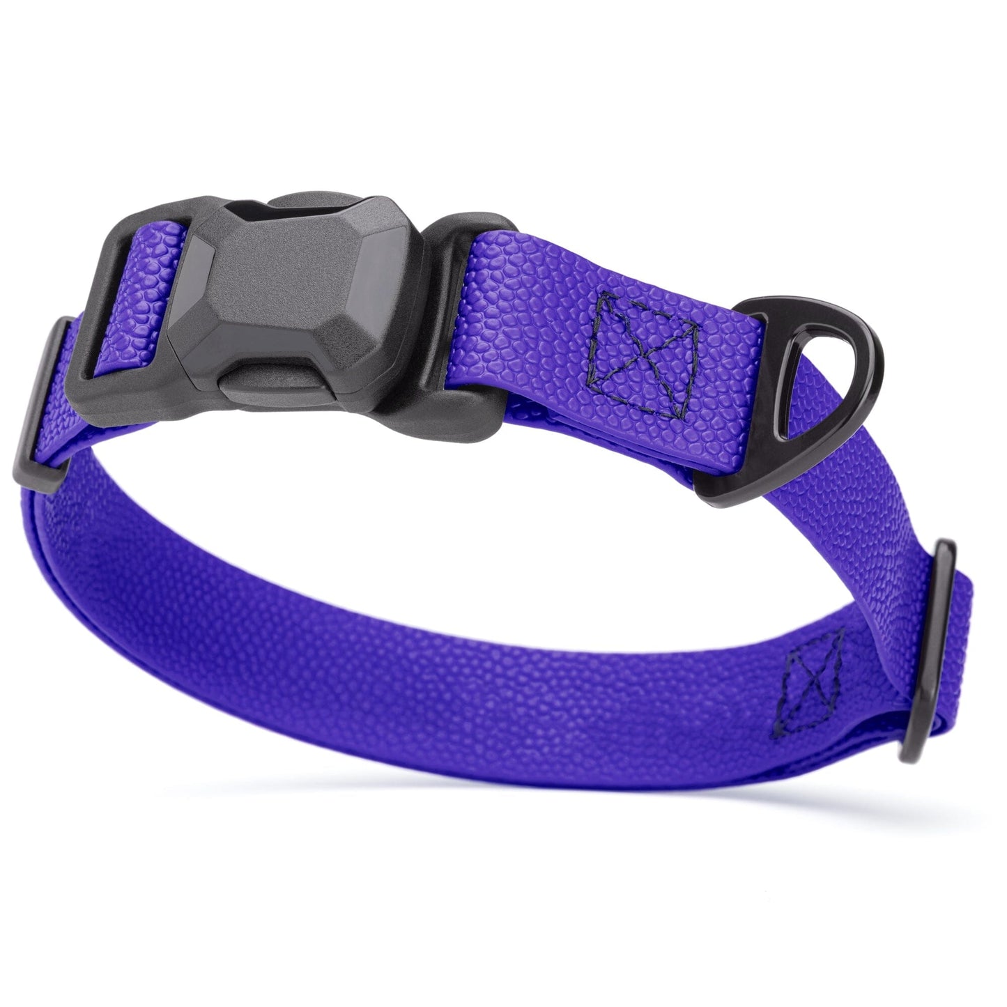 Dogline Pebble Emboss Biothane Dog Collar with Magnetic Buckle W 1" x L 15-25" Blueberry Royal Dog Collars Dogline