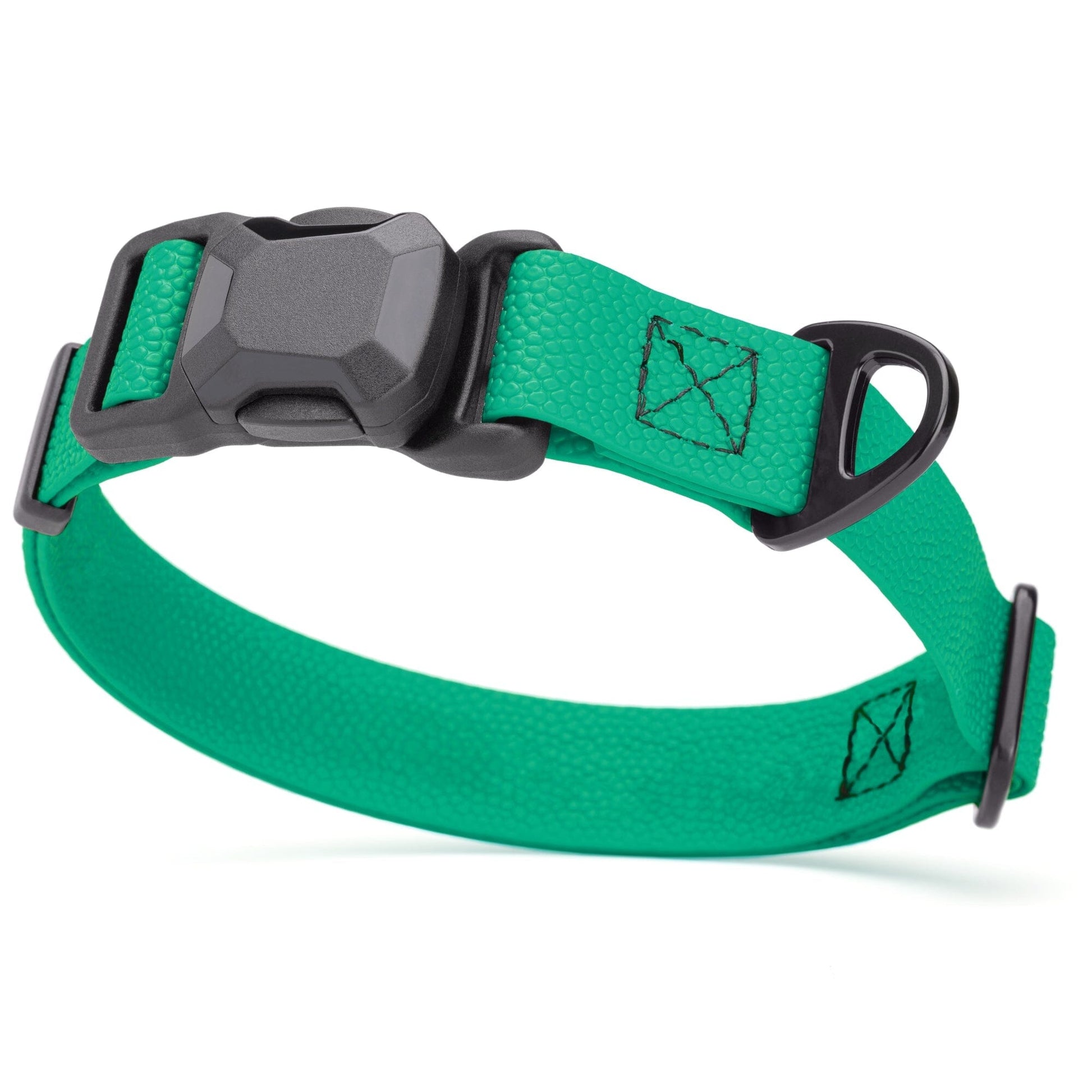 Dogline Pebble Emboss Biothane Dog Collar with Magnetic Buckle W 1" x L 15-25" Teal Dog Collars Dogline