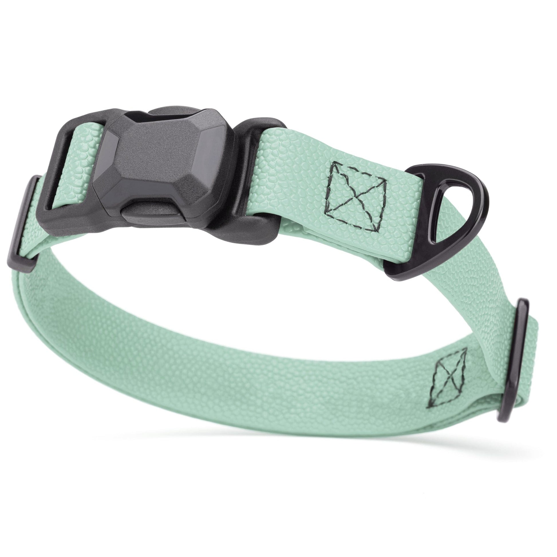 Dogline Pebble Emboss Biothane Dog Collar with Magnetic Buckle W 1" x L 15-25" Sage Green Dog Collars Dogline