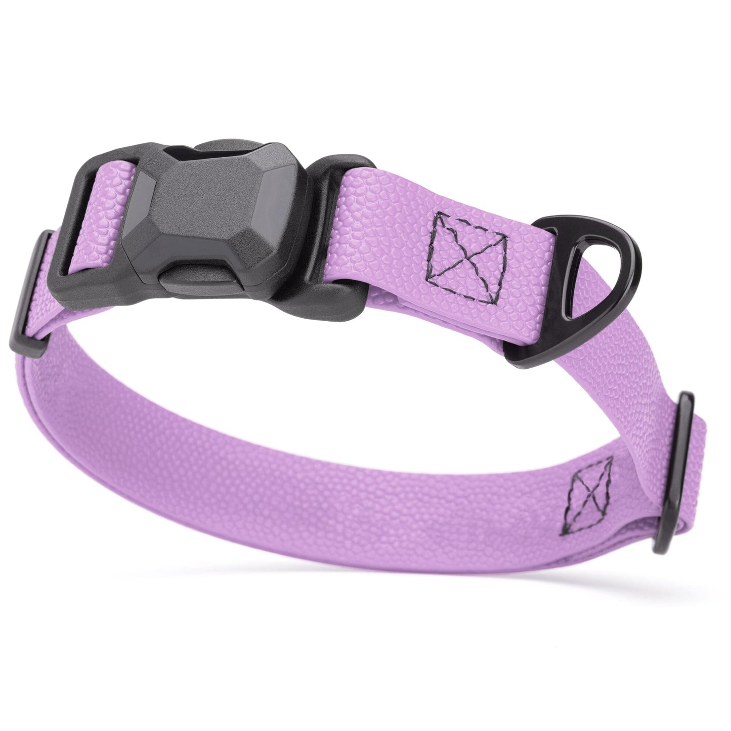 Dogline Pebble Emboss Biothane Dog Collar with Magnetic Buckle W 1" x L 15-25" Amethyst Purple Dog Collars Dogline