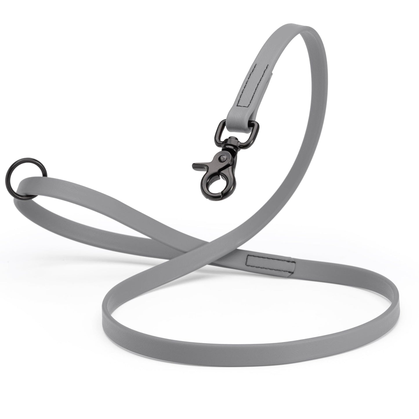 Biothane Dog Leash with Black Scissor Snap Battleship Gray 5 8" Dog Leashes Dogline
