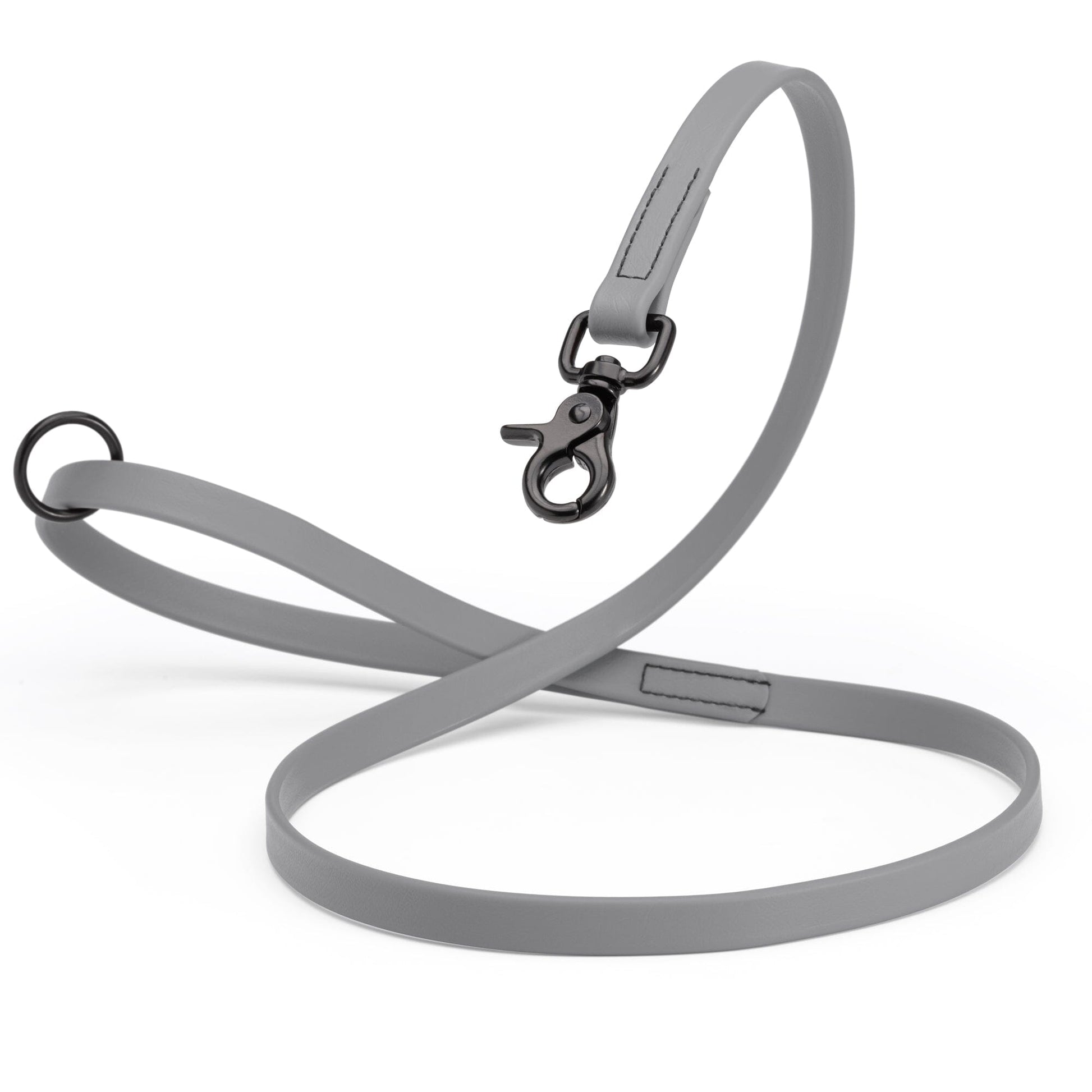 Biothane Dog Leash with Black Scissor Snap Battleship Gray 5 8" Dog Leashes Dogline