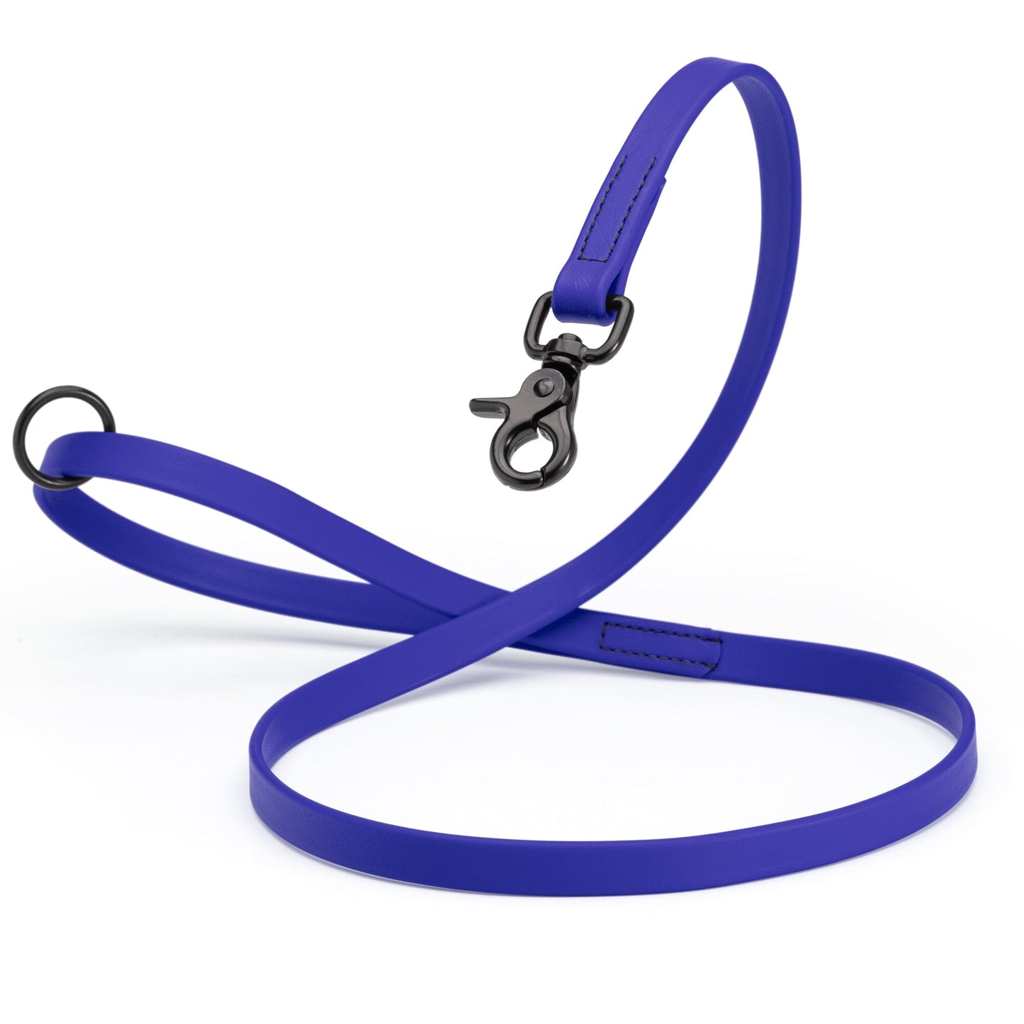 Biothane Dog Leash with Black Scissor Snap Blueberry Royal 5 8" Dog Leashes Dogline