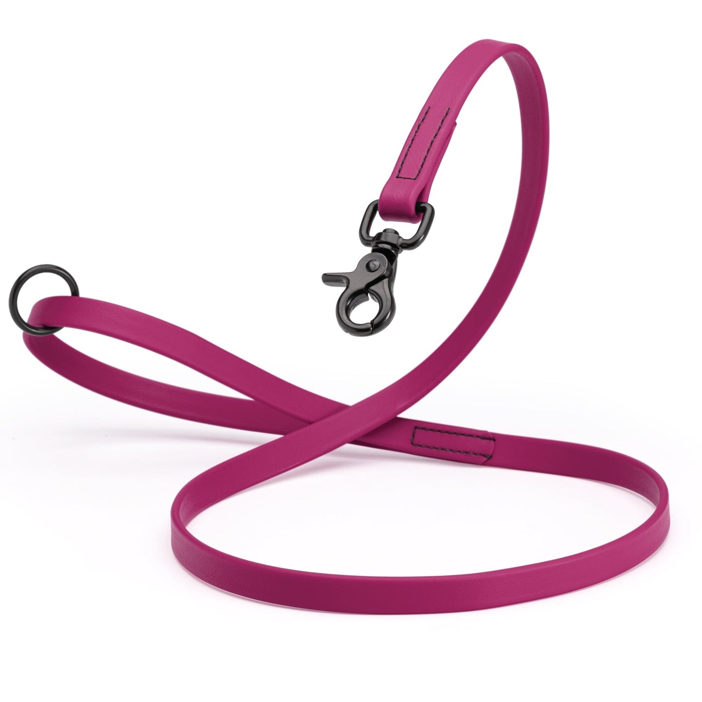 Biothane Dog Leash with Black Scissor Snap Magenta Pink 5 8" Dog Leashes Dogline