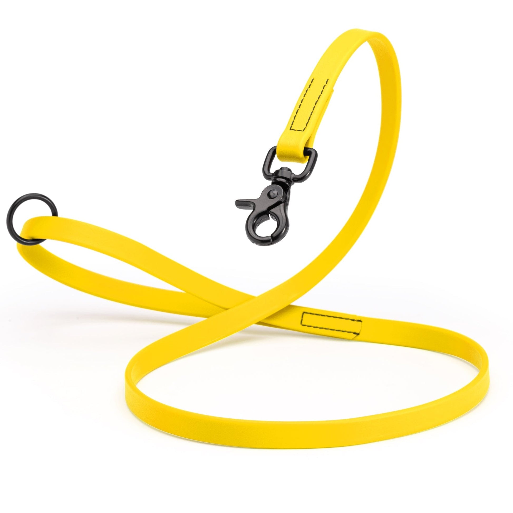 Biothane Dog Leash with Black Scissor Snap Lemon Yellow 5 8" Dog Leashes Dogline