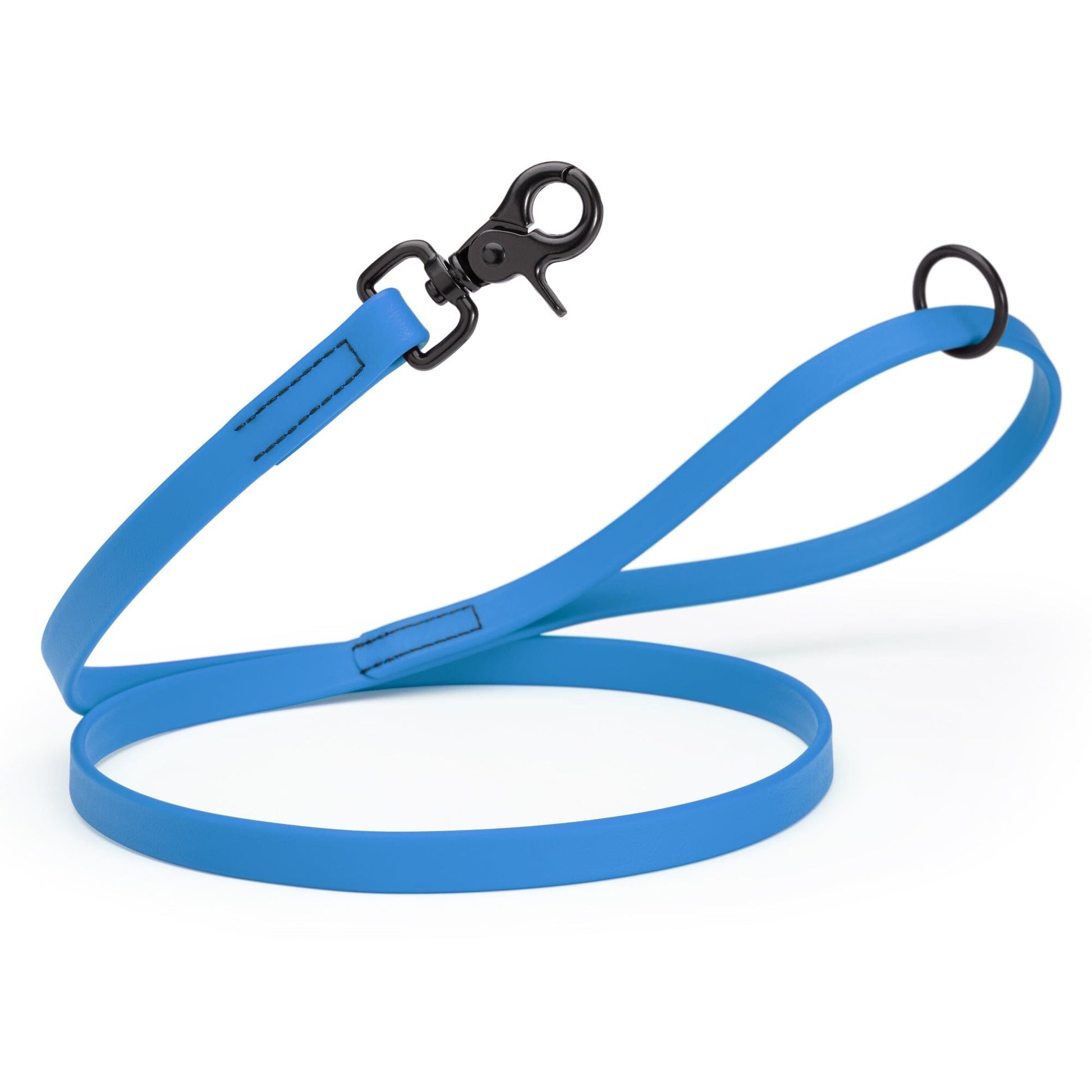 Biothane Dog Leash with Black Scissor Snap Cerulean Blue 3 4" Dog Leashes Dogline