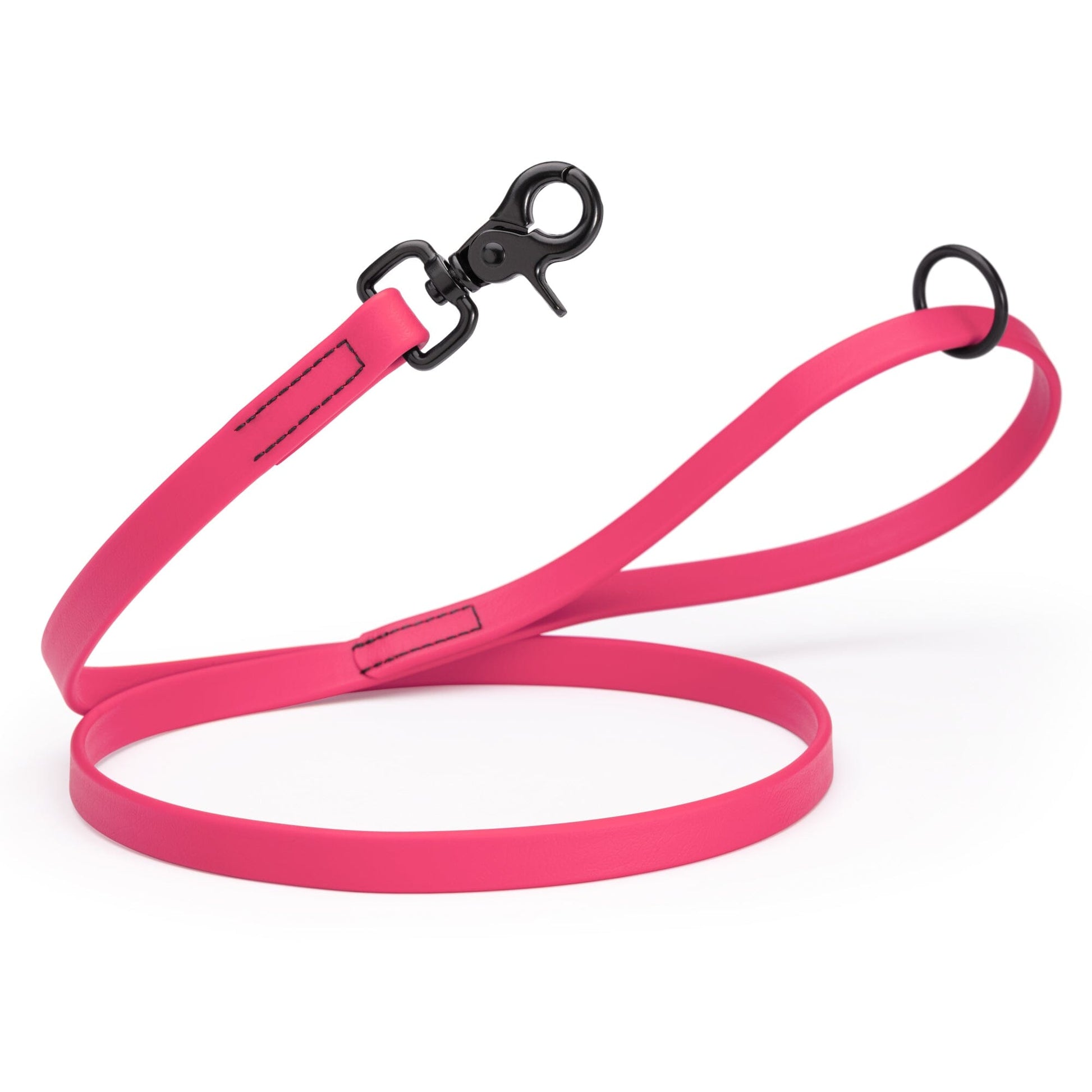 Biothane Dog Leash with Black Scissor Snap Passionfruit Pink 3 4" Dog Leashes Dogline
