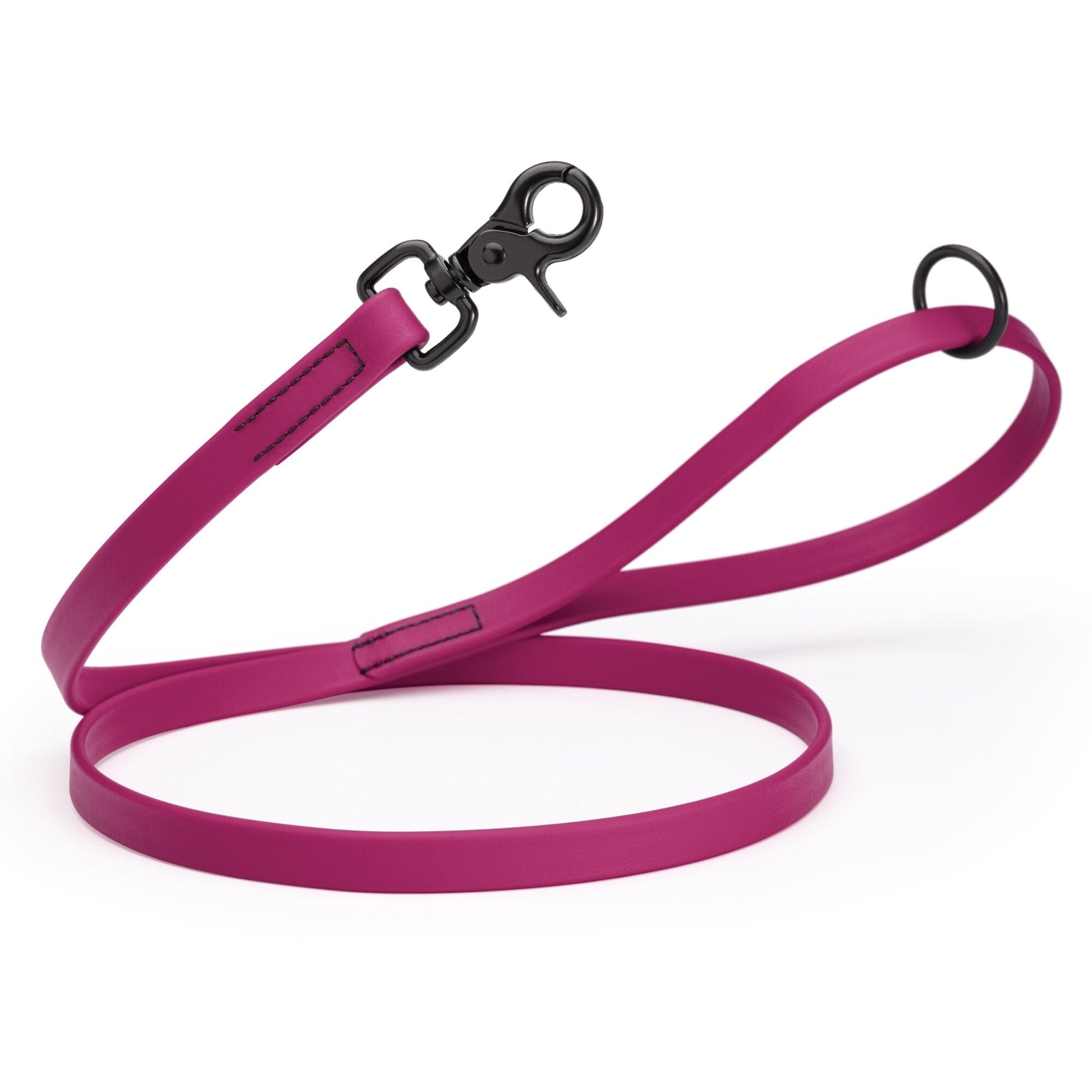Biothane Dog Leash with Black Scissor Snap Magenta Pink 3 4" Dog Leashes Dogline