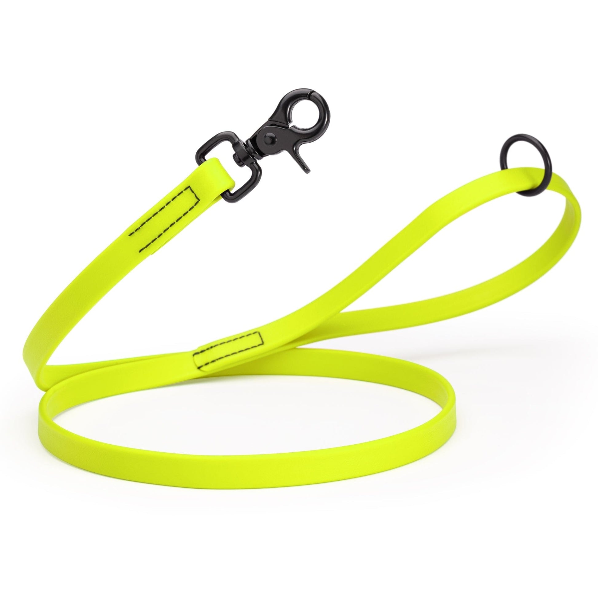Biothane Dog Leash with Black Scissor Snap Safety Yellow 3 4" Dog Leashes Dogline