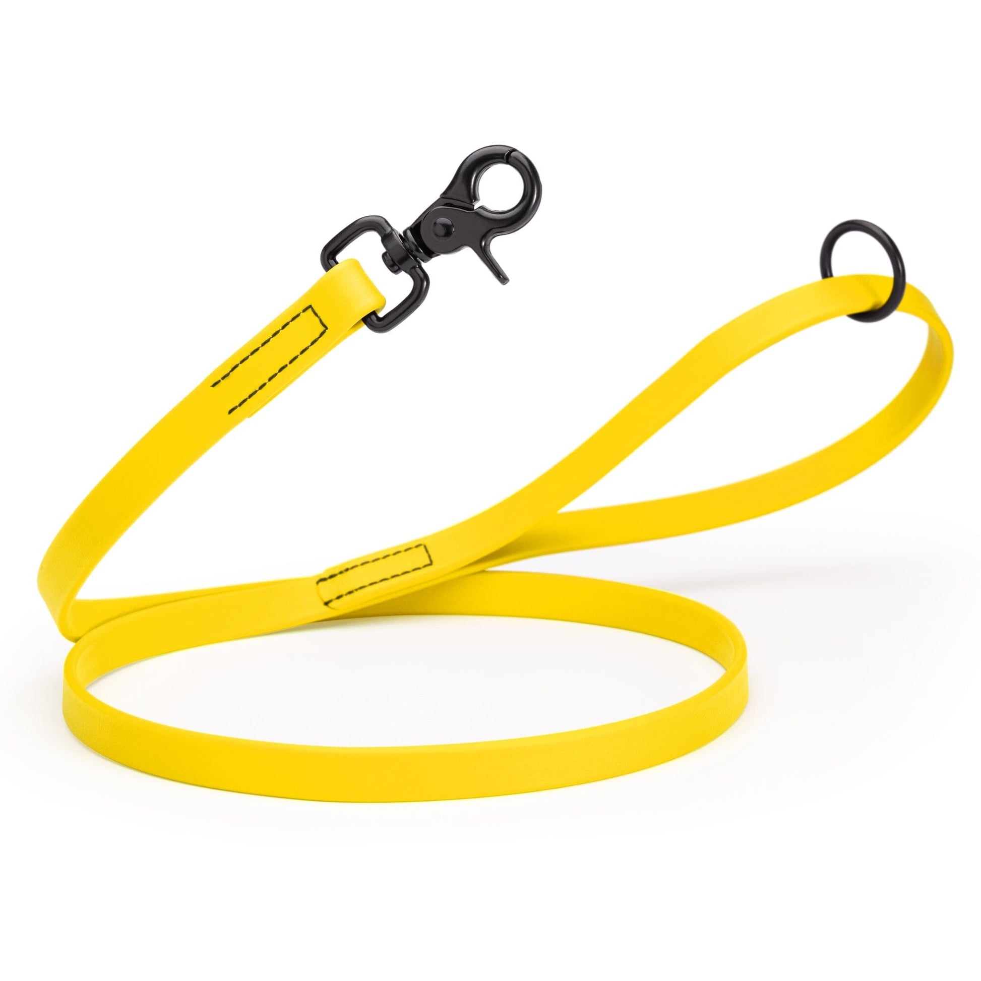 Biothane Dog Leash with Black Scissor Snap Lemon Yellow 3 4" Dog Leashes Dogline