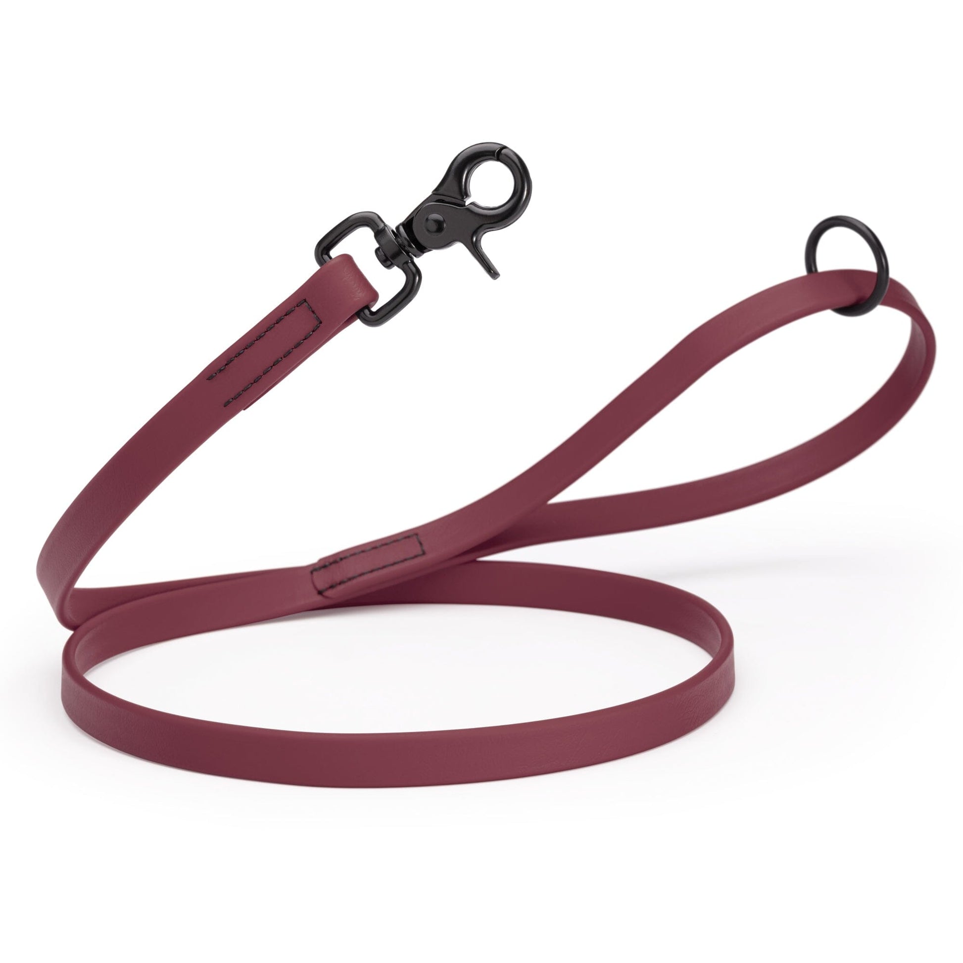 Biothane Dog Leash with Black Scissor Snap Merlot Burgundy 3 4" Dog Leashes Dogline