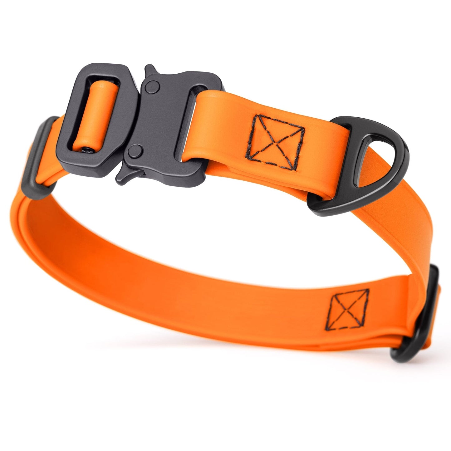 Dogline BioThane Dog Collar with Stab-Lock Quick Release Buckle W 3 4" x L 12-19" Hunter Orange Dog Collars Dogline