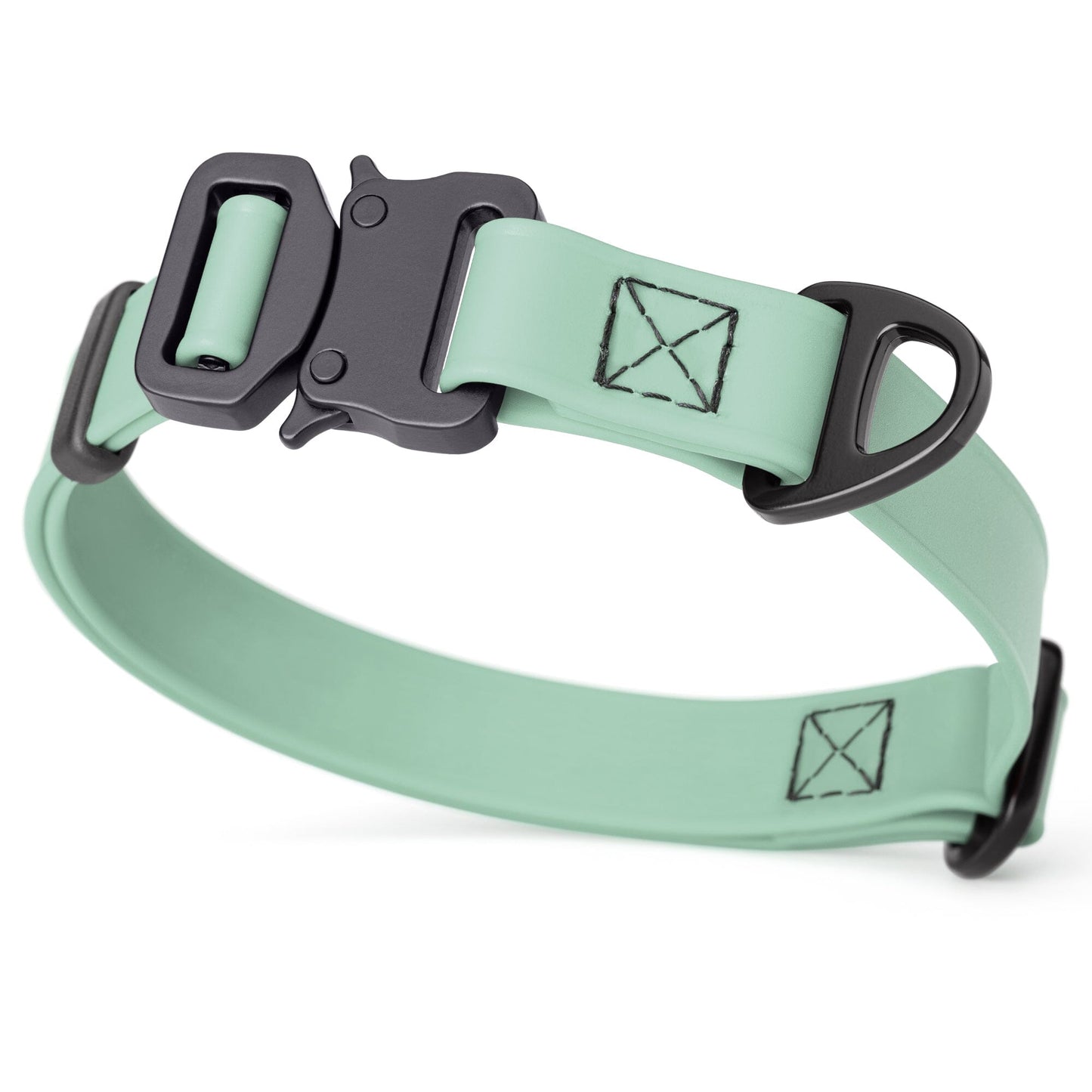 Dogline BioThane Dog Collar with Stab-Lock Quick Release Buckle W 3 4" x L 12-19" Sage Green Dog Collars Dogline