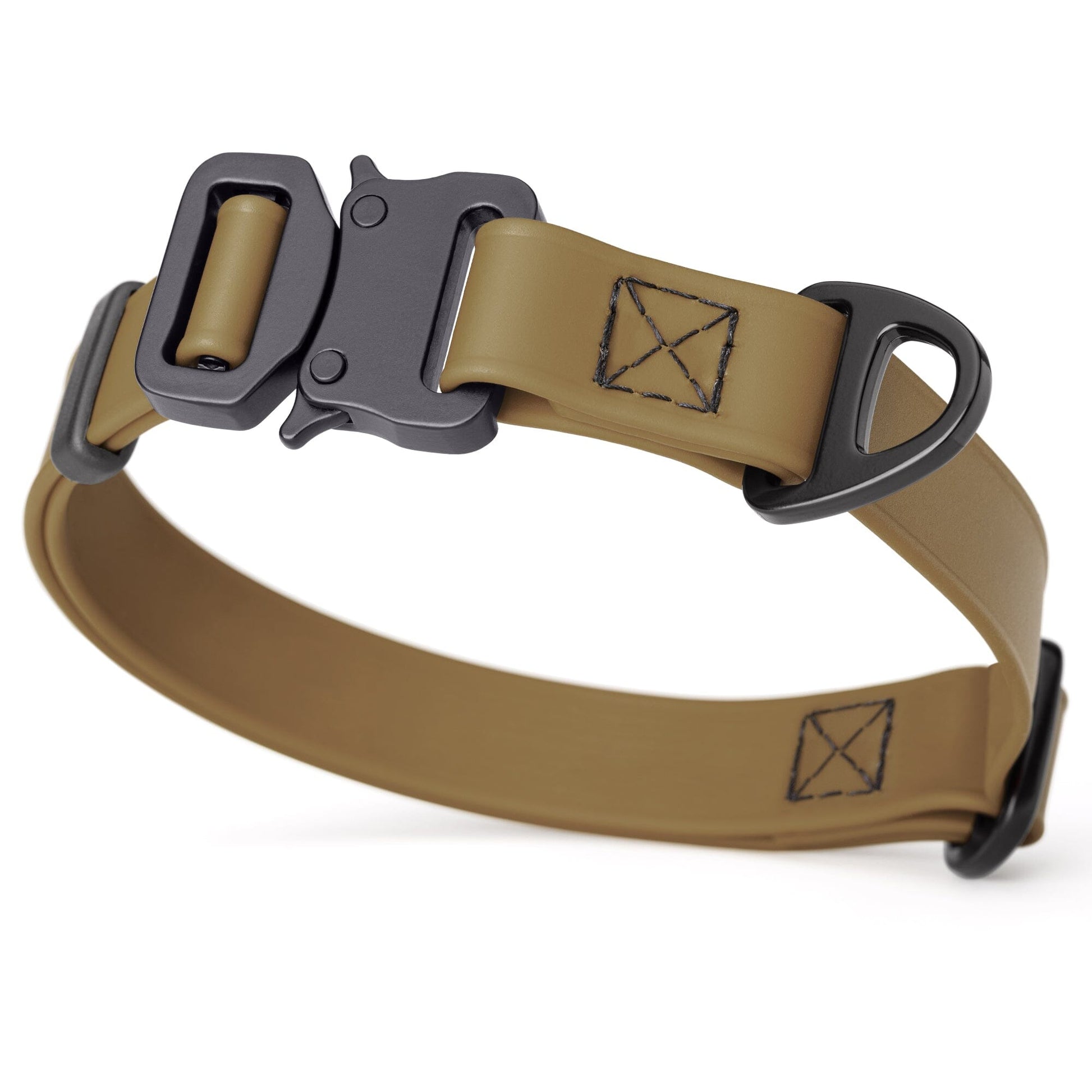 Dogline BioThane Dog Collar with Stab-Lock Quick Release Buckle W 3 4" x L 12-19" Coyote Brown Dog Collars Dogline