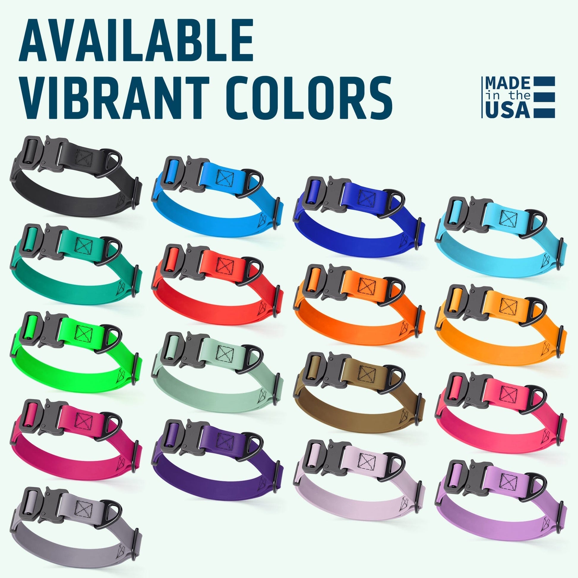Dogline BioThane Dog Collar with Stab-Lock Quick Release Buckle Dog Collars Dogline