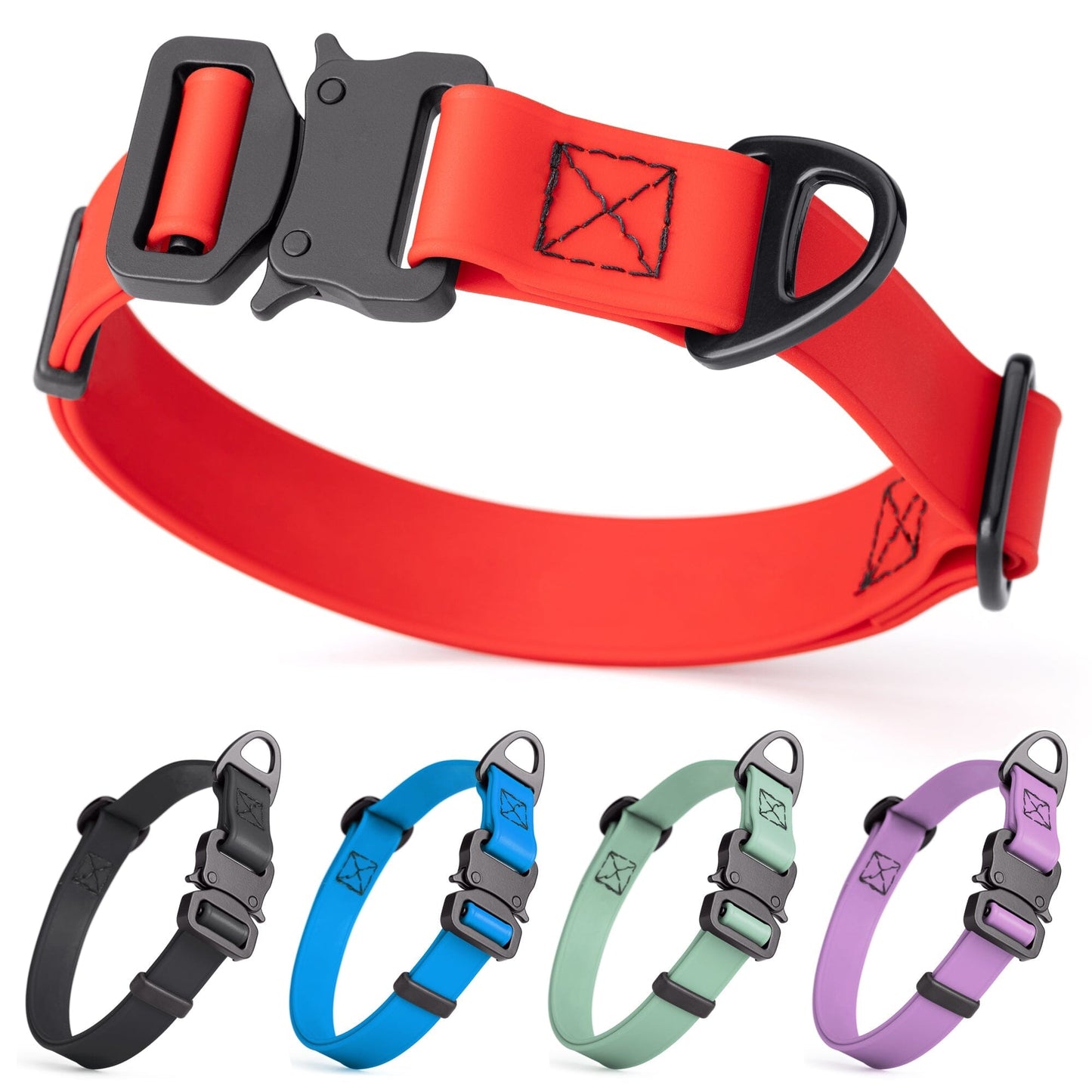 Dogline BioThane Dog Collar with Stab-Lock Quick Release Buckle Dog Collars Dogline