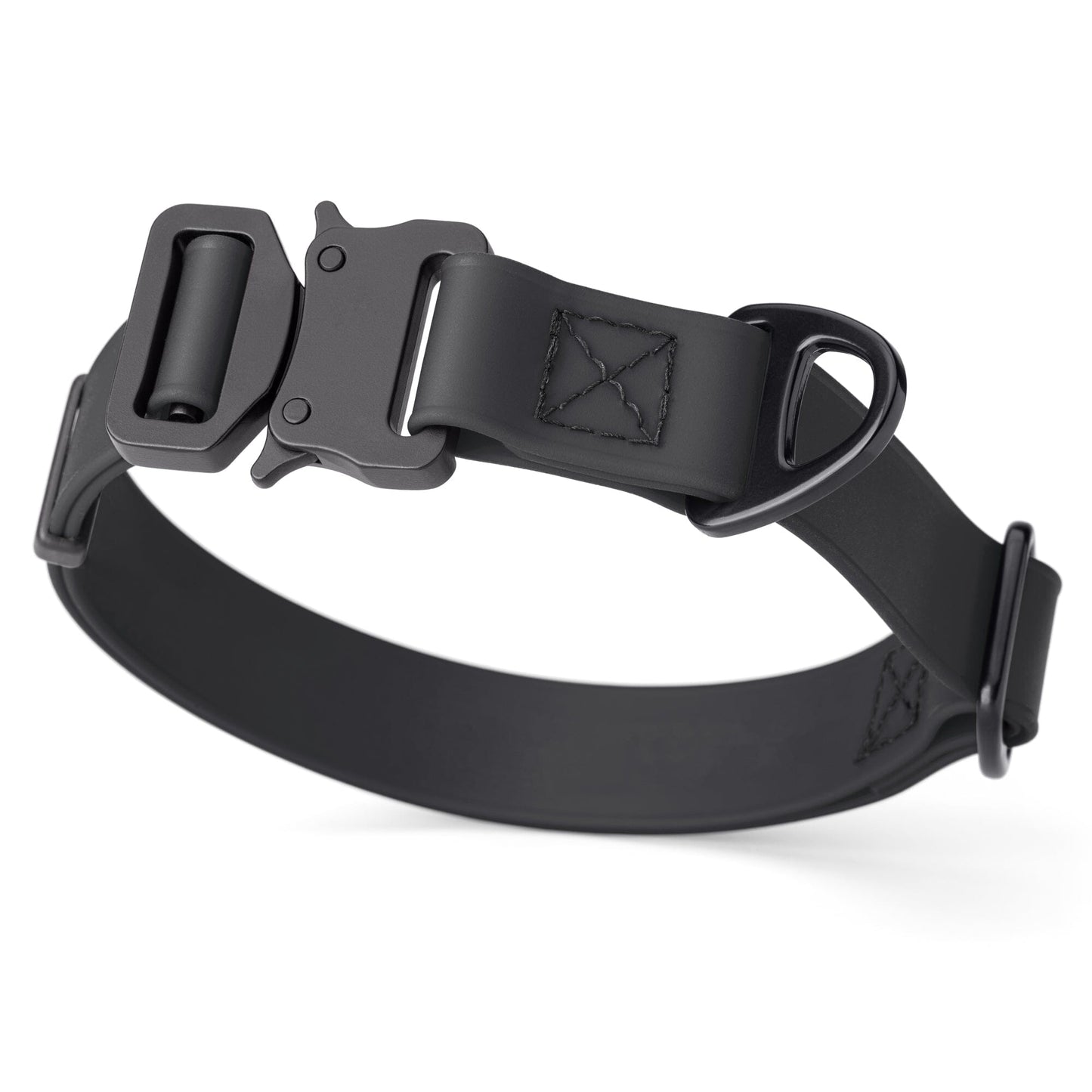 Dogline BioThane Dog Collar with Stab-Lock Quick Release Buckle W 1" x L 15-25" Black Dog Collars Dogline