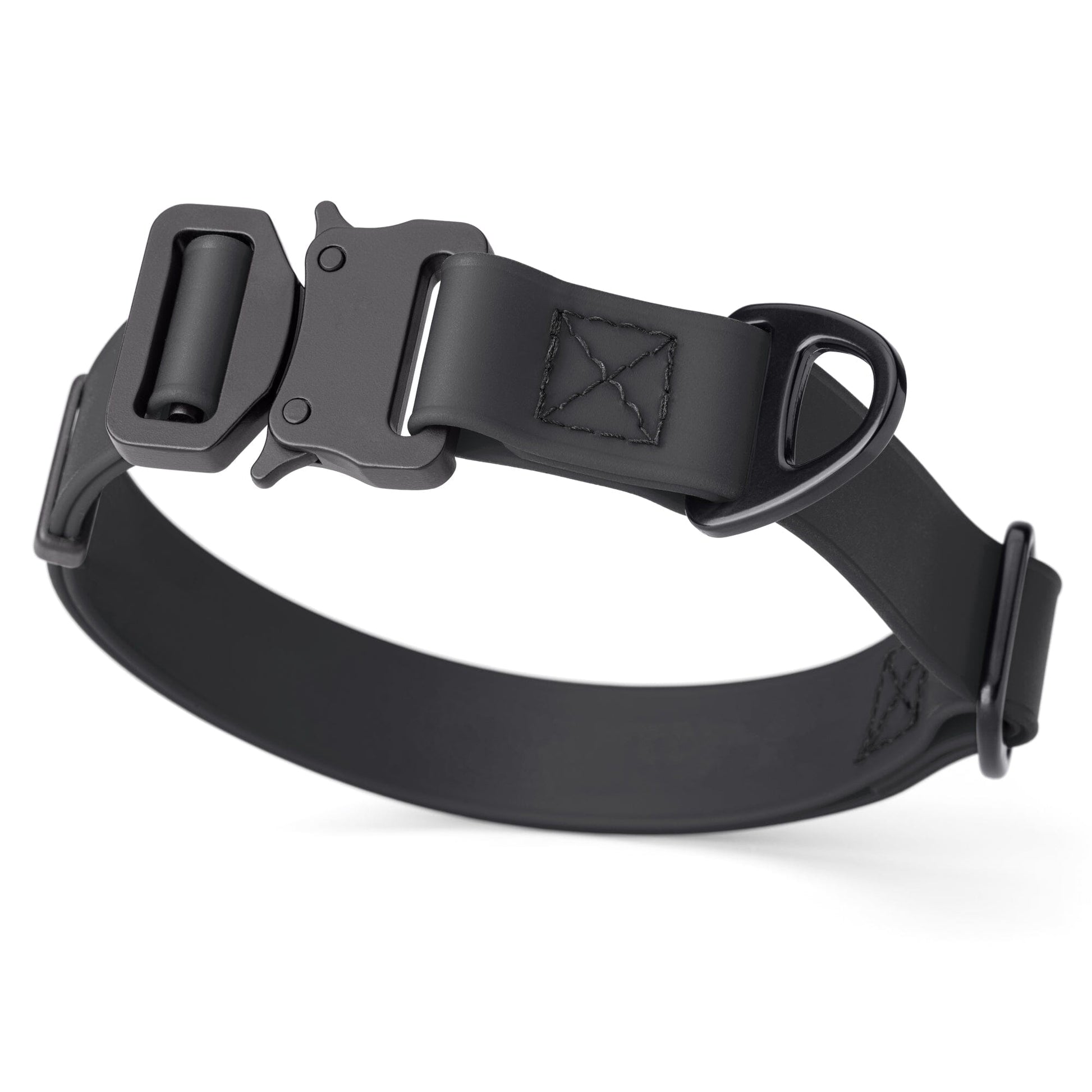 Dogline BioThane Dog Collar with Stab-Lock Quick Release Buckle W 1" x L 15-25" Black Dog Collars Dogline