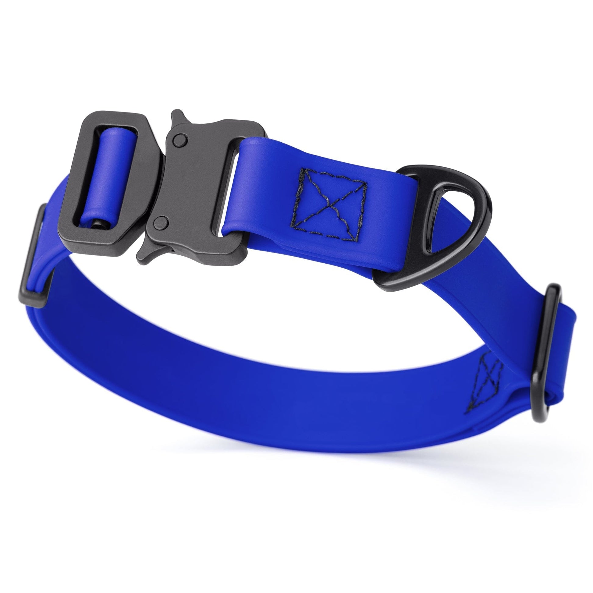 Dogline BioThane Dog Collar with Stab-Lock Quick Release Buckle W 1" x L 15-25" Blueberry Royal Dog Collars Dogline