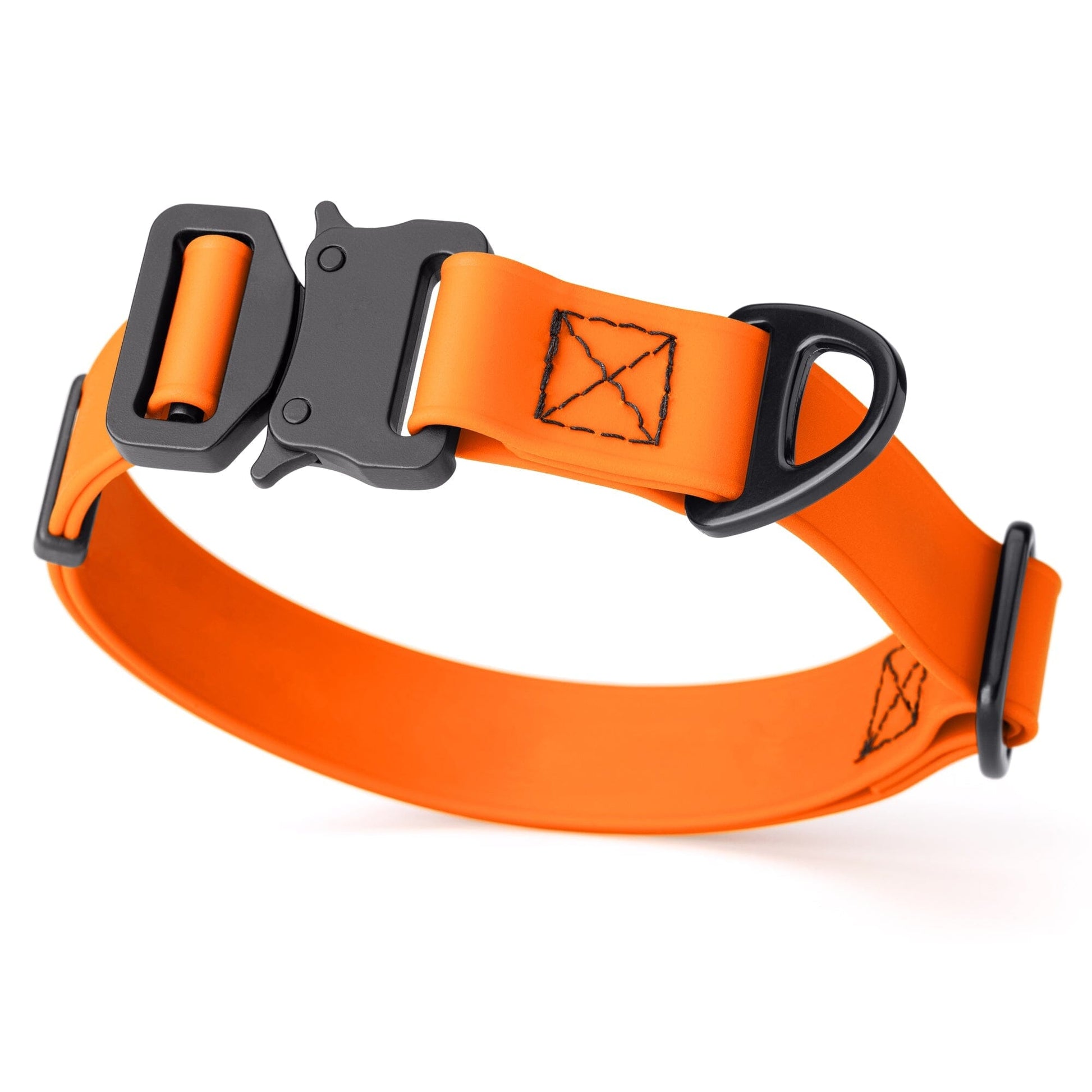 Dogline BioThane Dog Collar with Stab-Lock Quick Release Buckle W 1" x L 15-25" Hunter Orange Dog Collars Dogline