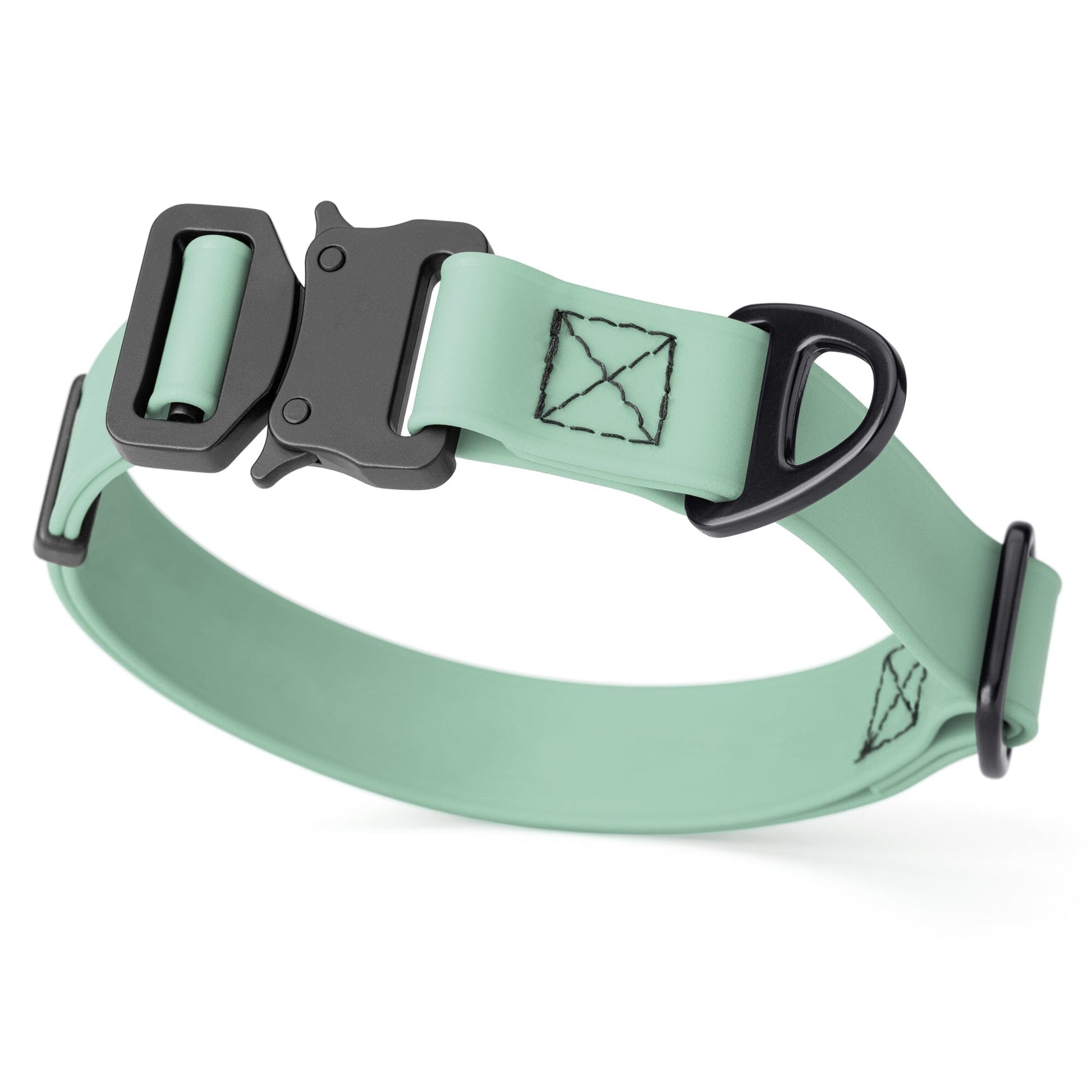 Dogline BioThane Dog Collar with Stab-Lock Quick Release Buckle W 1" x L 15-25" Sage Green Dog Collars Dogline