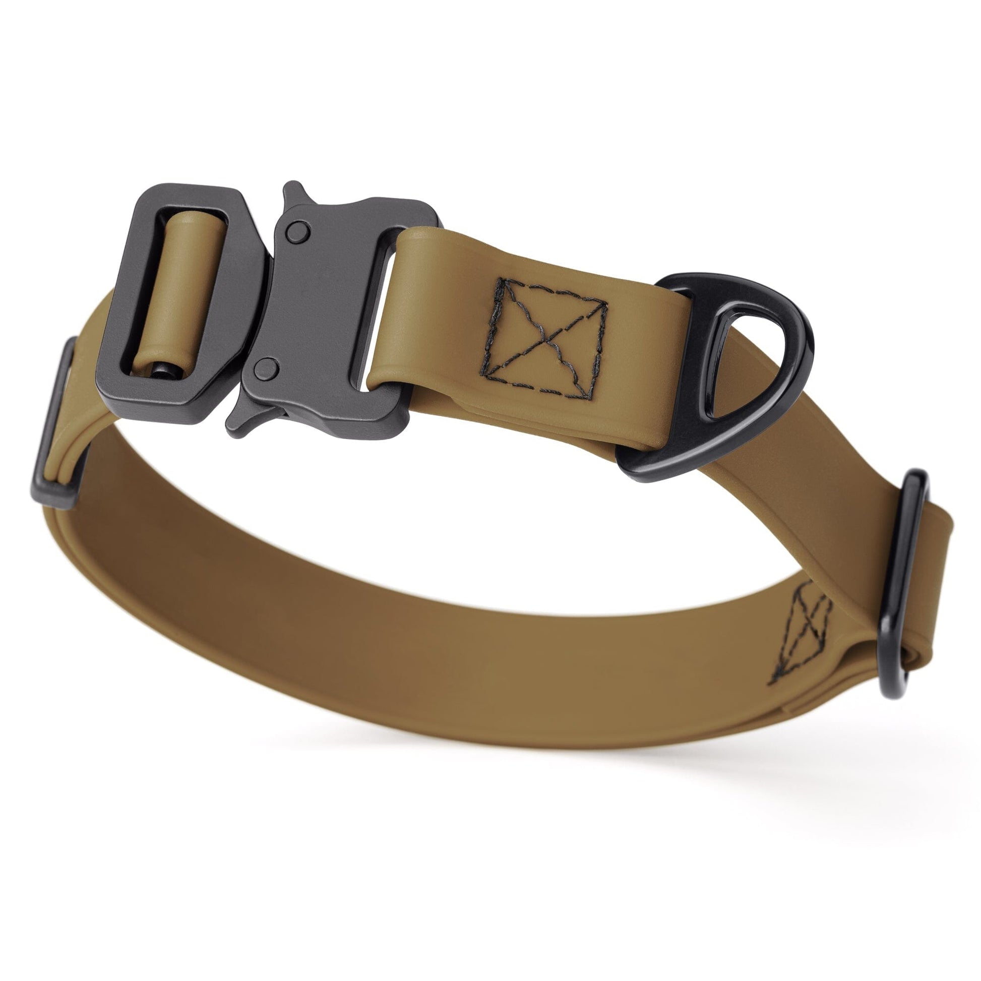Dogline BioThane Dog Collar with Stab-Lock Quick Release Buckle W 1" x L 15-25" Coyote Brown Dog Collars Dogline