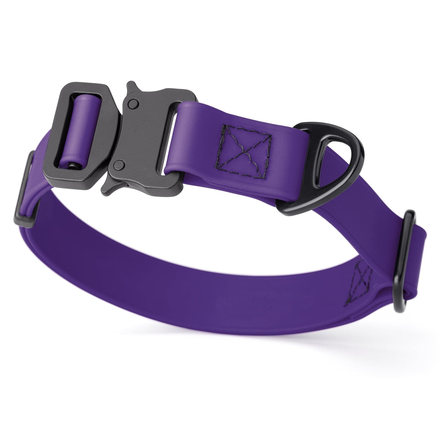 Dogline BioThane Dog Collar with Stab-Lock Quick Release Buckle W 1" x L 15-25" Violet Purple Dog Collars Dogline