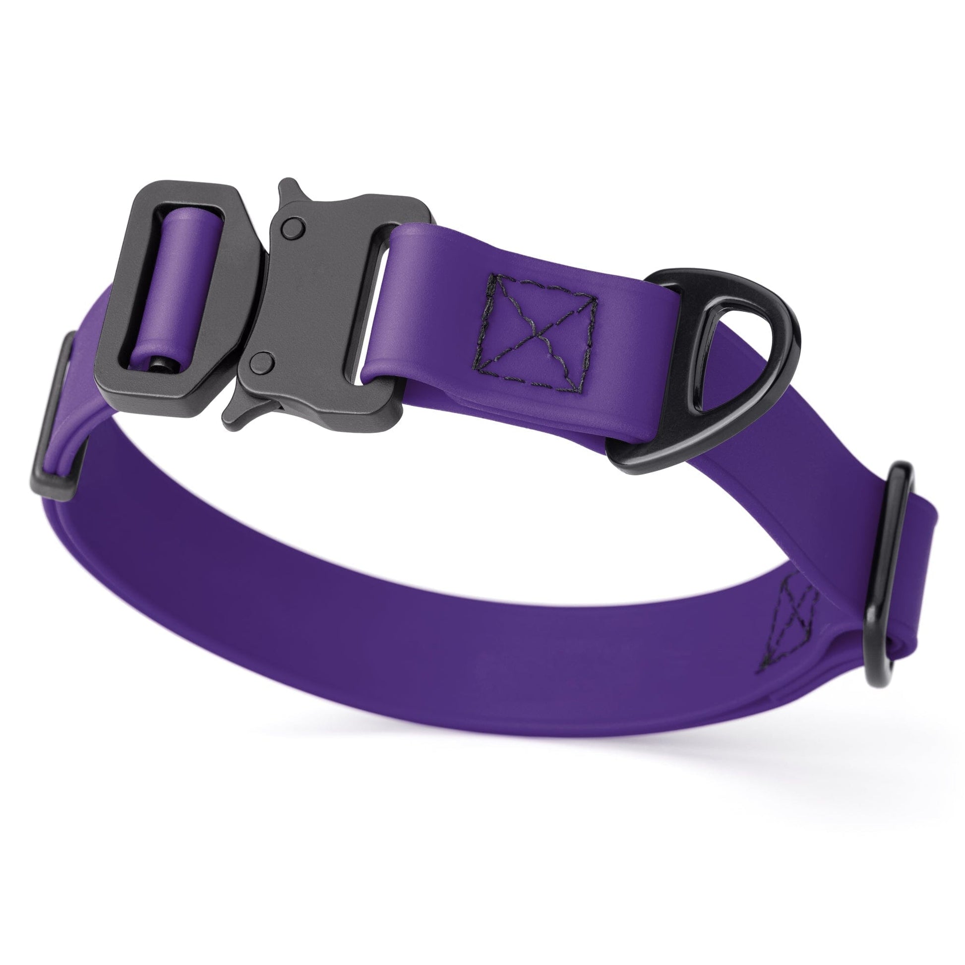 Dogline BioThane Dog Collar with Stab-Lock Quick Release Buckle W 1" x L 15-25" Violet Purple Dog Collars Dogline