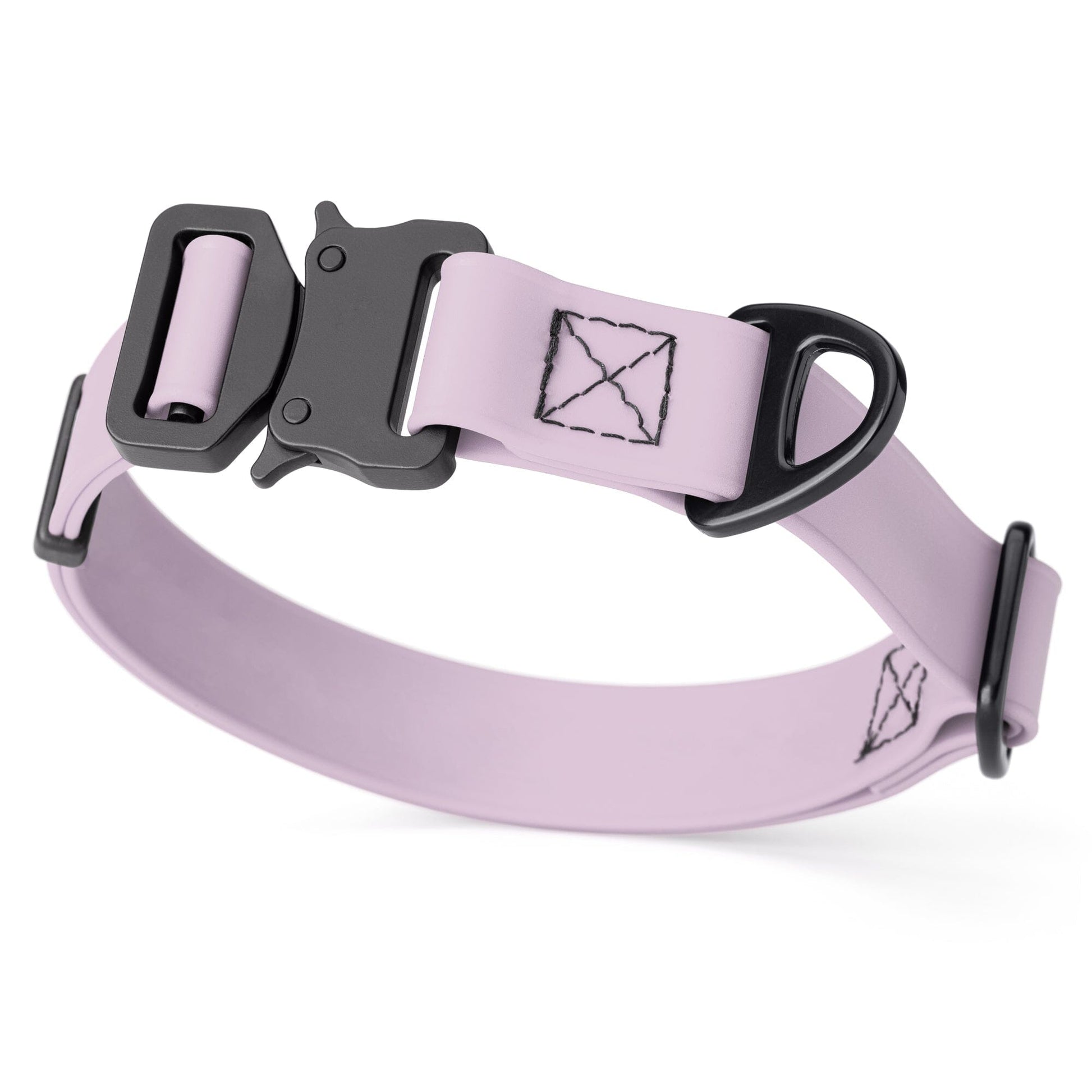 Dogline BioThane Dog Collar with Stab-Lock Quick Release Buckle W 1" x L 15-25" Pastel Purple Dog Collars Dogline