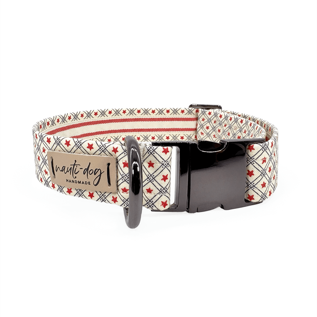 Betsy Ross Vintage Patriotic American Star Buckle & Martingale Dog Collar Dog Collars Nauti-dog Handmade